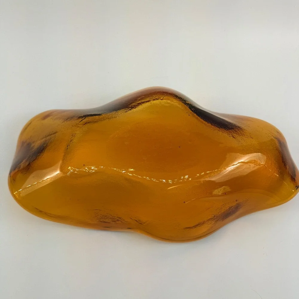 Blenko 633‎ Wheat Glass Large Freeform Console Bowl